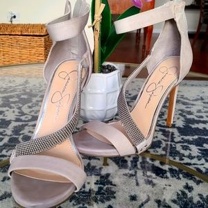 Jessica Simpson Taupe Strappy Heels